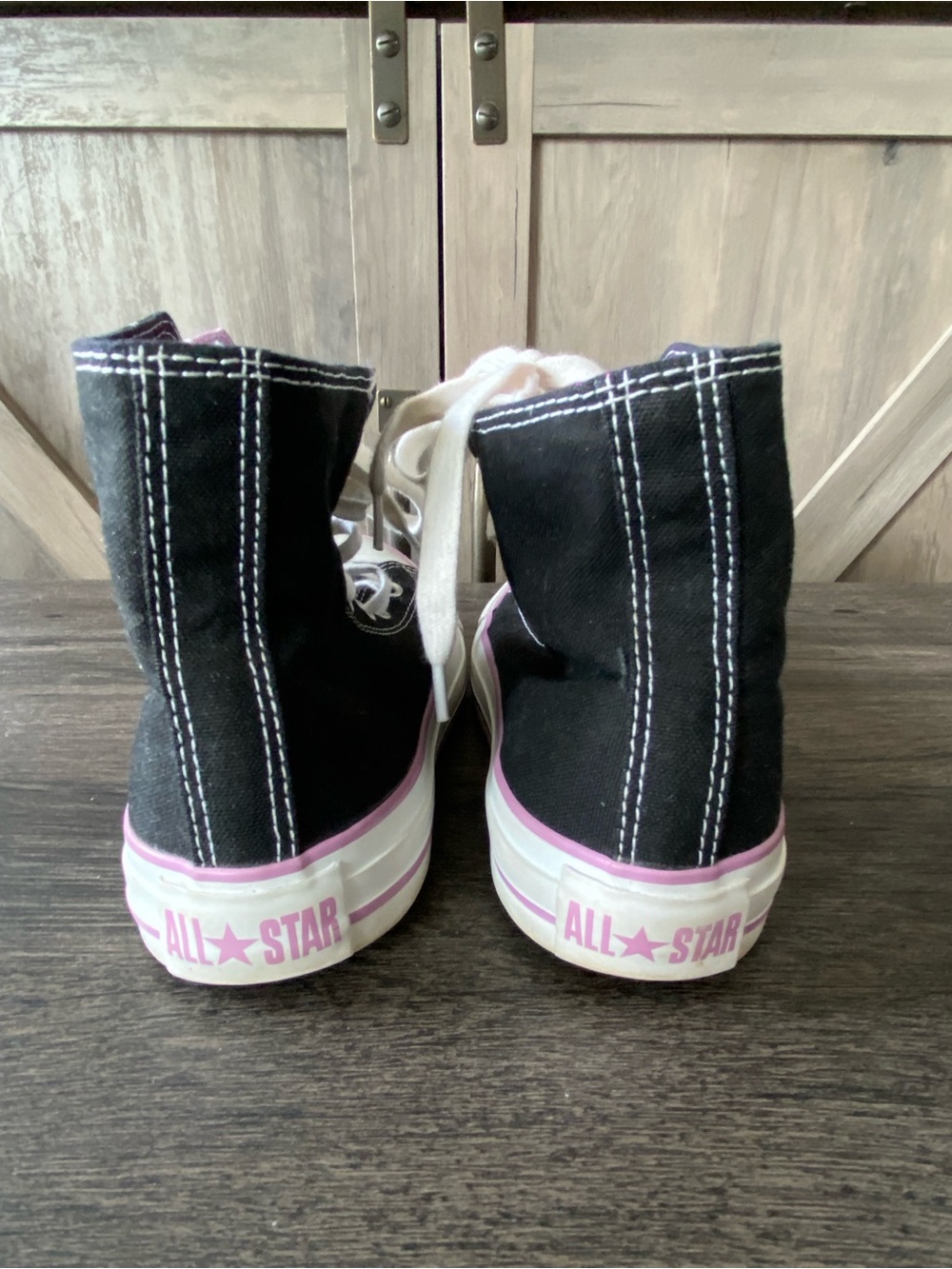 Converse All Stars Chuck Taylor Shoes Womens 9 Hi-Tops Black Purple Layer - Picture 6 of 10